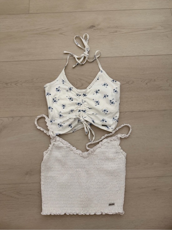 Hollister Tops - Hollister cami white blue floral S